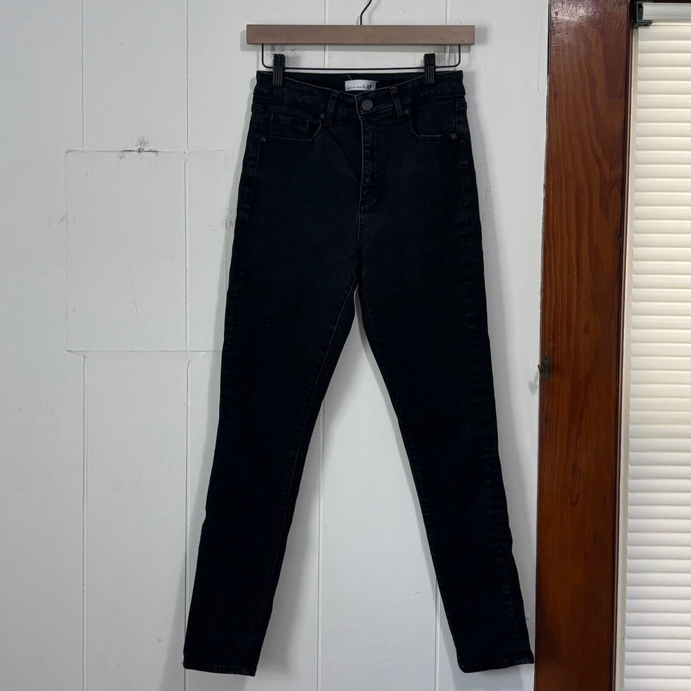 LOFT The Skinny Jeans‎ Womens 27 4 Faded Black High Rise Stretch Denim Pants